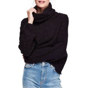 Free People Big Easy Cowl Neck Crop Sweater, S